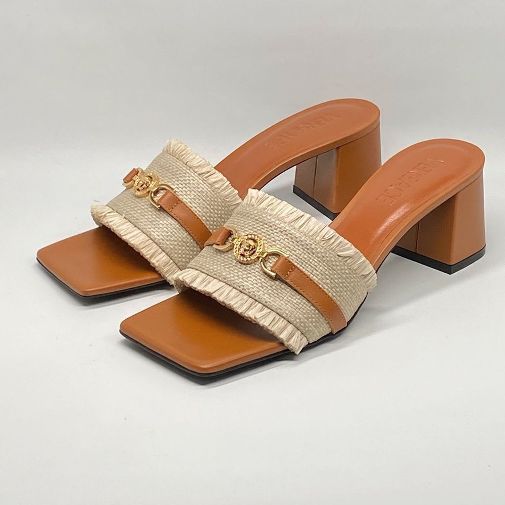Versace Medusa '95 55MM Raffia Mules